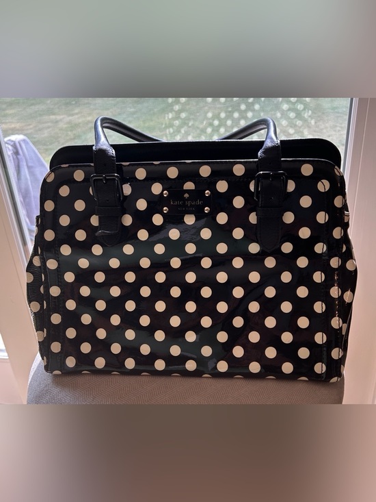 kate spade Handbags - kate spade Black and White Polka Dot Satchel